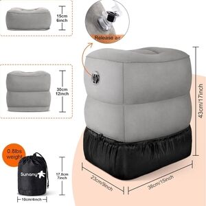Gray Inflatable Foot Rest Pillow